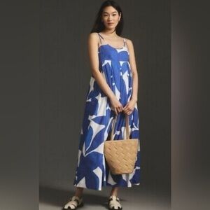 Anthropologie Sleeveless Babydoll Midi Dress Size XS